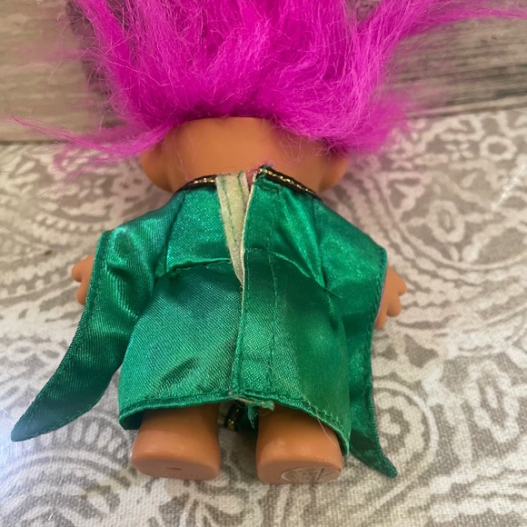 Vintage Russ Troll Doll King Crown Green Robe Fun Collectible Toy - Picture 4 of 5